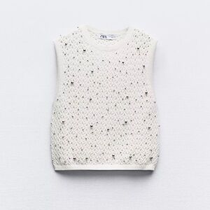 Zara White Knit Top